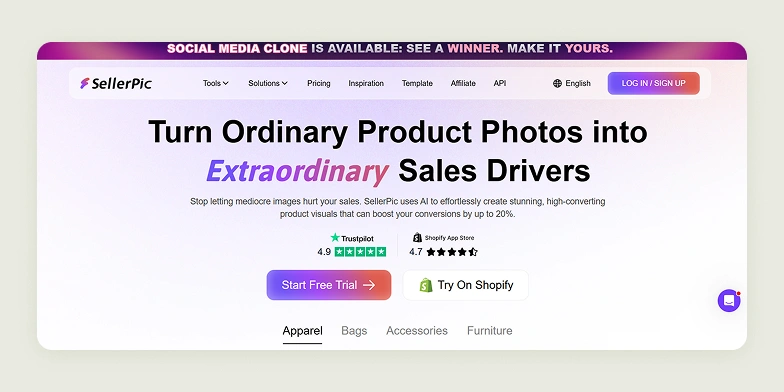 Home page of SellerPic Home page of SellerPic