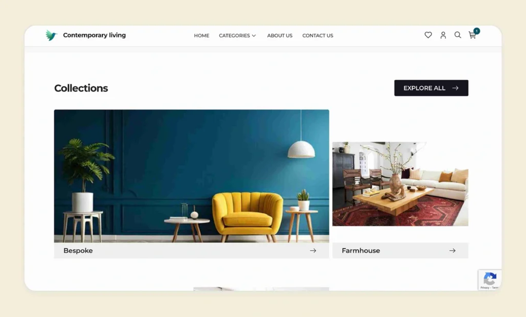 Retailers can check intuitive categories and collection rails Retailers can check intuitive categories and collection rails
