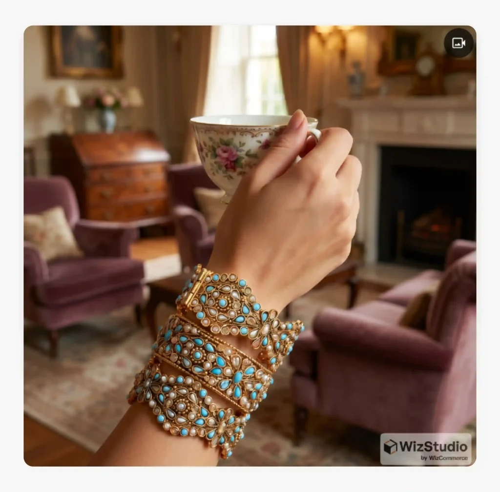 Bangles displayed in a lifestyle setting using WizStudio 