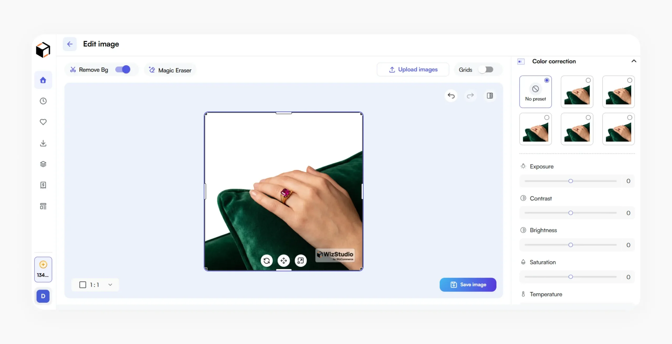 Editing interface of WizStudio