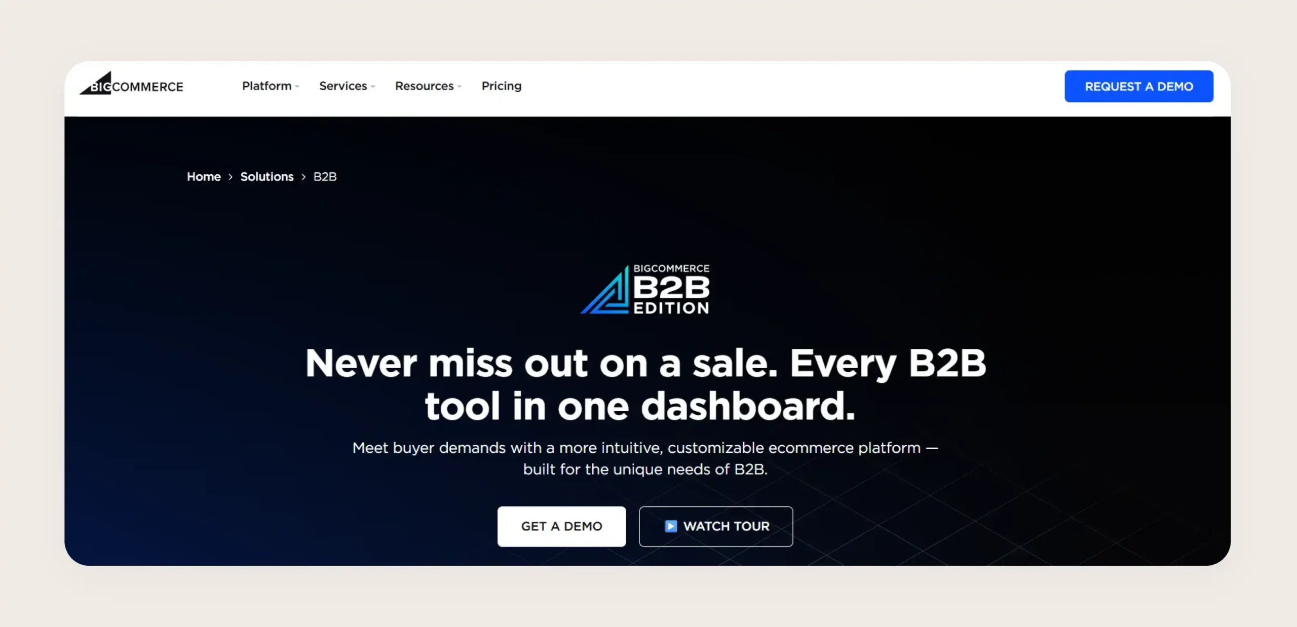 Screenshot of BigCommerce B2B