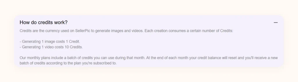 SellerPic’s credit system explained SellerPic’s credit system explained