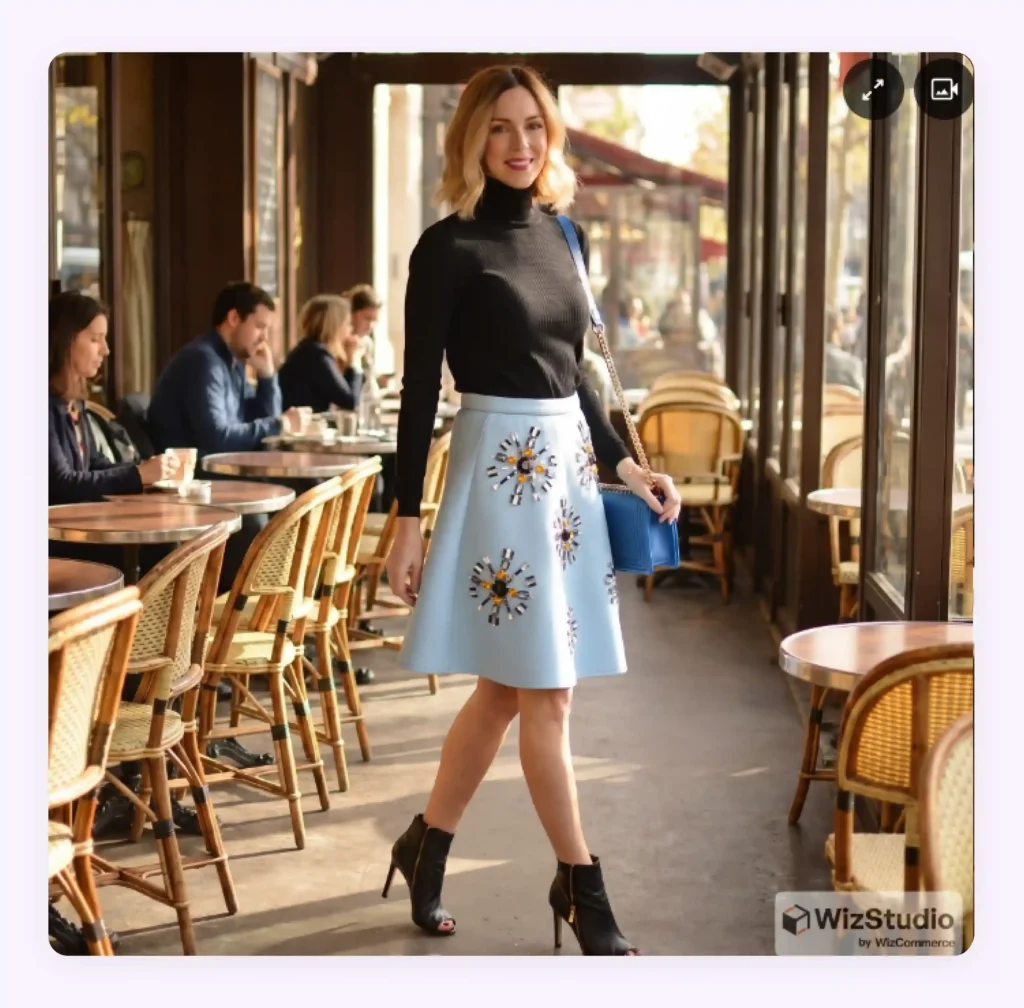 A model in a different lifestyle scene created in WizStudio