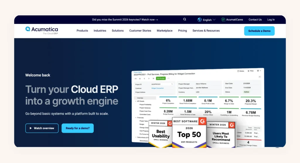 Acumatica Homepage Acumatica Homepage