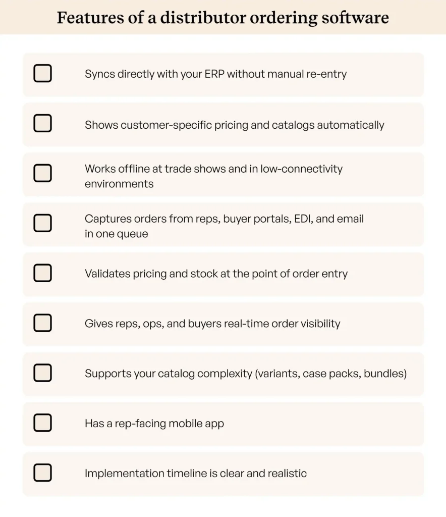 Features to look for in distributor ordering software Features to look for in distributor ordering software