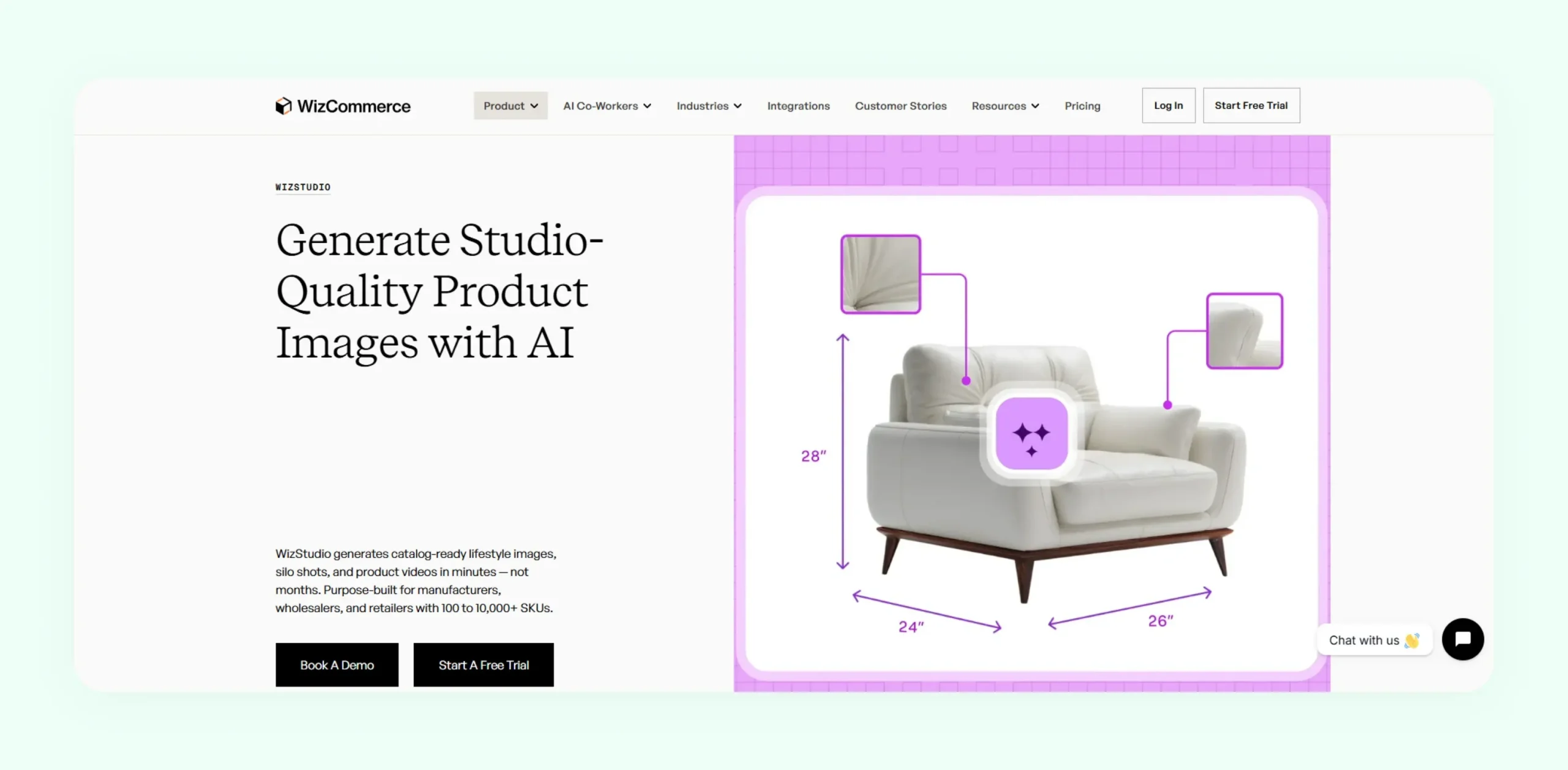 WizStudio AI product image generator homepage