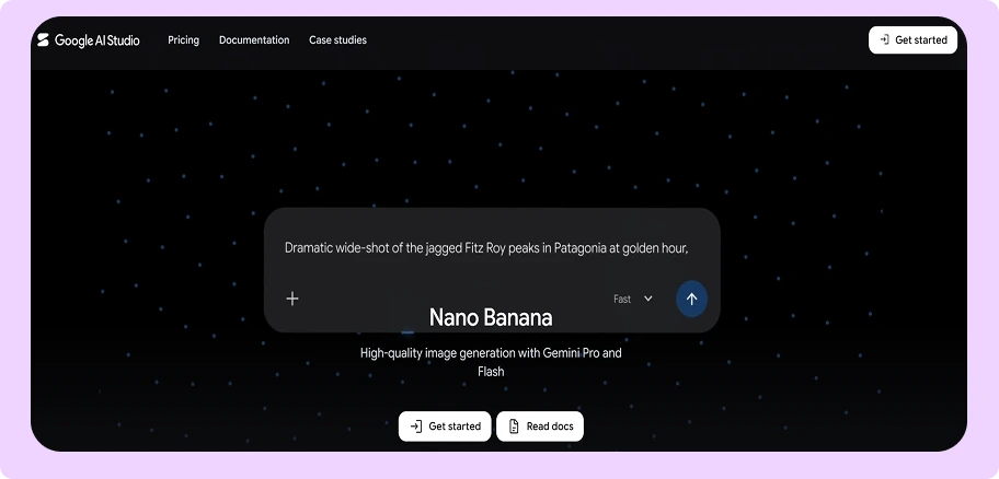 Google Nano banana Homepage