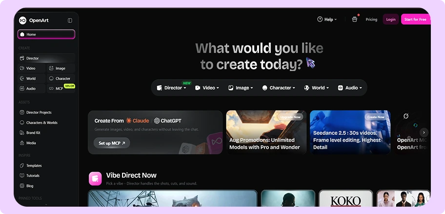 Openart Homepage