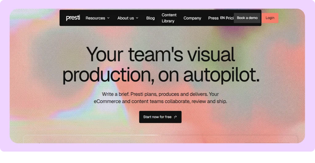 Presti.ai Homepage