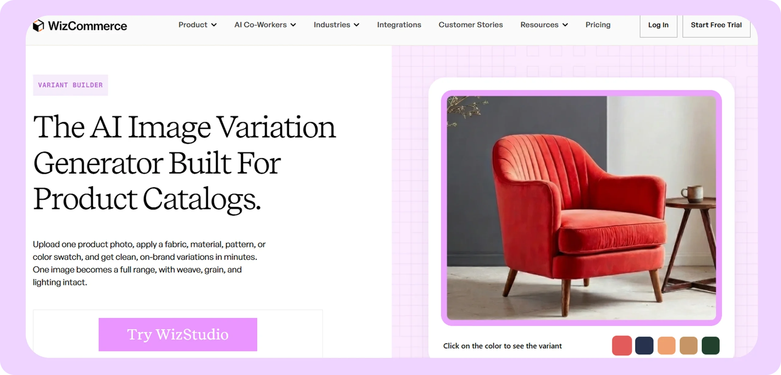 Variant builder by Wizstudio Webpage