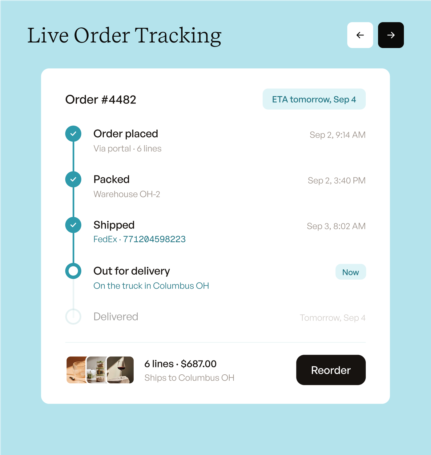 live order tracking