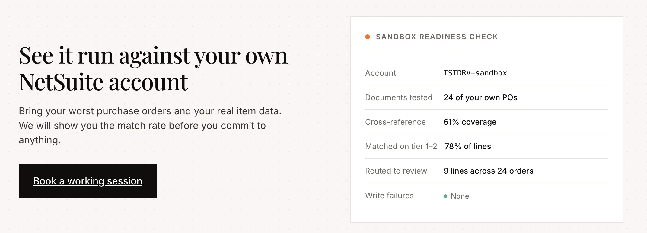 Test AI order entry software integration with NetSuite